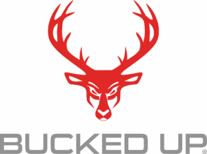 Bucked Up logo featuring a red antlered stag head above the words 